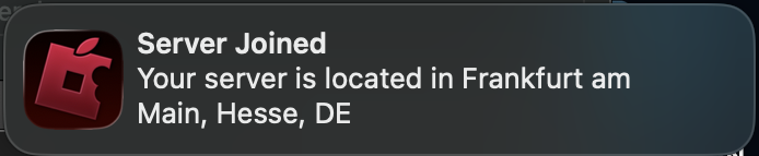 Region notification